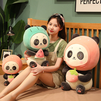 Peluche Panda Super Mignonne aux Formes de Fruits : Pastèque et Fraise, Animal en Peluche Kawaii