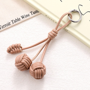2026 Fashion Tassel Keychain Personalized Hand Woven Ball Braided Nylon <b>Rope</b> Gold Key Ring Holder Bag Charm Purse Pendant - Product Image 5