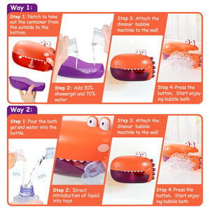 Ensemble de jouets de <span class=keywords><strong>bain</strong></span> <span class=keywords><strong>pour</strong></span> bébé Jouet de baignoire Jeu d'eau Cadeau d'anniversaire Machine à bulles de dinosaure automatique à piles Machine à bulles <span class=keywords><strong>pour</strong></span> enfants - Product Image 4