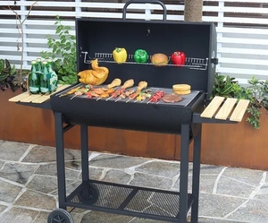 Parrilla móvil de barbacoa de gran capacidad de cocción de fábrica al por mayor Parrilla de barbacoa lujosa <span class=keywords><strong>con</strong></span> recubrimiento en polvo para reunión de familiares y <span class=keywords><strong>amigos</strong></span> - Product Image 6
