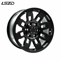 Jantes tout-terrain LSZD 17x8 17x9 6x5.5 Noir mat, compatibles avec Toyota Tacoma 4Runner Hilux Fortuner FJ Cruiser Lexus GX460 Fortuner