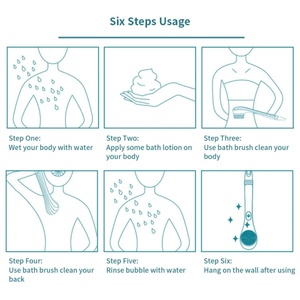 Rechargeable Body Scrubber Multi-Functional Long-Handle Electric Bath Brush Waterproof Bath Brushes Sponges Scrubbers - Product Image 6