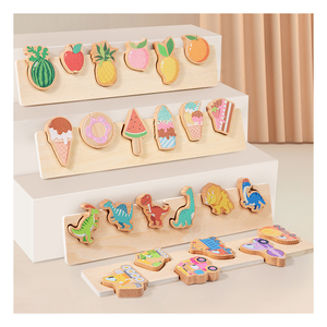 Giocattoli Montessori personalizzabili per bambini in legno a forma di frutta <span class=keywords><strong>gioco</strong></span> di corrispondenza per educazione precoce Puzzle a forma di <span class=keywords><strong>bambino</strong></span> - Product Image 1