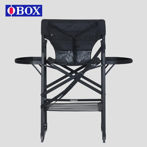 เก้าอี้แต่งหน้า OBOX อลูมิเนียมอัลลอย พับได้ พกพาสะดวก สำหรับร้านเสริมสวย พร้อมโต๊ะข้าง ดีไซน์ทันสมัย - Product Image 3