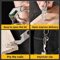 Porte-clés multifonction en alliage de titane, gadget d'ouverture rapide, ouvre-bouteille, tournevis, couteau, mini-palan, outil EDC QG038