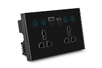 Prises murales OCY avec USB Type C Tuya, norme britannique 147 UK 10A, panneau en verre, double prise intelligente WIFI Tuya