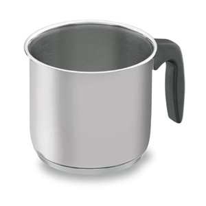 Pentola cilindrica per zuppe e brodo in acciaio inox da 1,5 litri con manico nero - Product Image 1