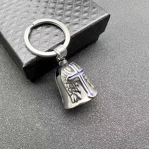 Stainless Steel Bell Pendant With Red Cross And <b>Wings</b> For Motorcycle Riders Gift Necklace 316 Stainless Steel - Product Image 4