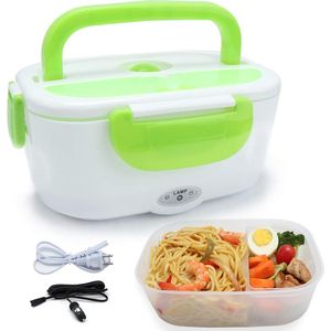 110V/220V Electronic Heated Thermal Electric Lunch Box with Lid Food Grade <b>Plastic</b> for Office & Bedroom Use - Product Image 1