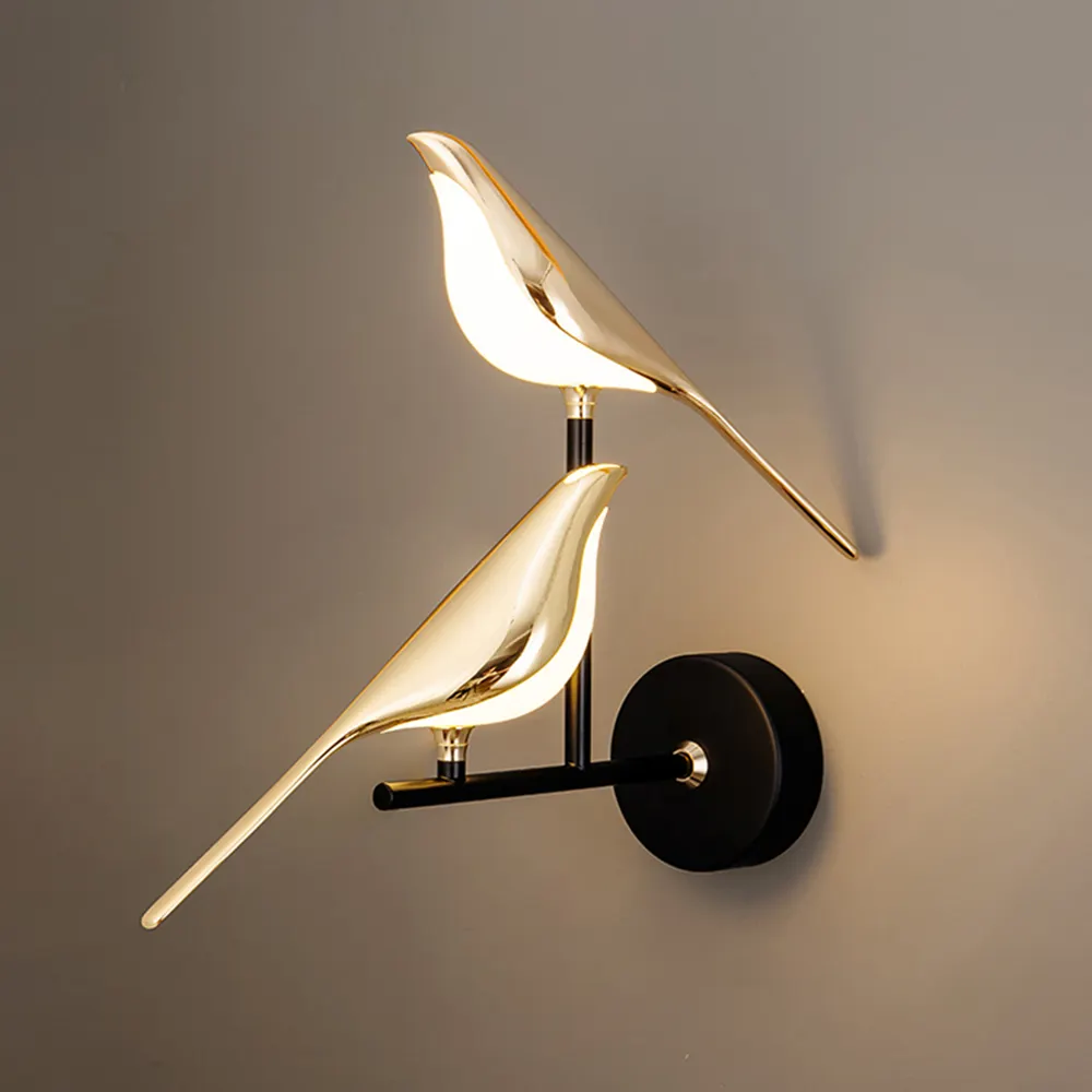 Kasanto Cuckoo Bird Shape Lâmpadas De Parede Luz Luxo Home Decor LED Wall Sconce Postmodern Design Interior Luzes Decorativas Iluminação