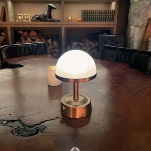 <b>Table</b> <b>Lamp</b> Marble Shade Electroplated Metal <b>Base</b> LED Light Source E27 Bulb Home Decor Lighting 240x150mm Switch Control - Product Image 2
