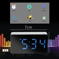 Mini horloge électronique Simple LED numérique muet alimenté par USB haute qualité ABS plastique miroir Design bureau réveil