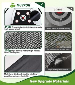 Redes de golf para práctica en el patio trasero con pelotas de golf reales y tapete Tri-Turf para práctica de golf en interiores y exteriores, para chipping y putting. - Product Image 4
