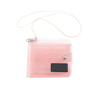 Tas Gantung Lipat PVC Transparan Gaya Korea Dompet Glitter Jelas Dompet Tempat Kartu ID Perempuan
