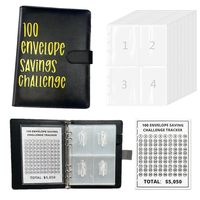 Nouveau fabricant de classeurs en cuir personnalisés avec enveloppes à monnaie Enveloppe de 100 jours Défi d'épargne