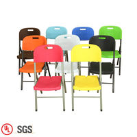 Chaises pliantes en plastique bleu design moderne chaise pliante de jardin pour l'extérieur et l'intérieur