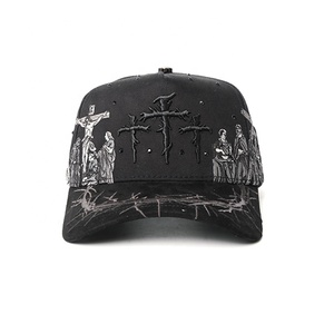 Gorra de Béisbol Ajustable de 5 Paneles con Logotipo 3D Complejo Personalizado OEM, Estilo Vintage Deportivo, Visera Ancha de Gamuza, Gorra Rude, para Hombre - Product Image 3