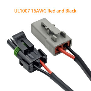 双输出 DJ3021Y DTP06-2S UL 1007 16AWG 公对母适配器 2 针定制连接器 LED 工作接线线束 - Product Image 2