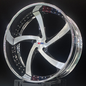 Rines de Aleación de 26 Pulgadas con Acabado Plateado y Negro, Llantas Cóncavas Forjadas para Chevrolet, Mercedes-Benz, BMW - Product Image 1