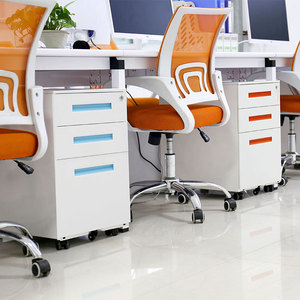 Archivador moderno de acero blanco elegante móvil de 3 cajones para el hogar/oficina/archivos legales Pedestal móvil de acero con rueda - Product Image 6