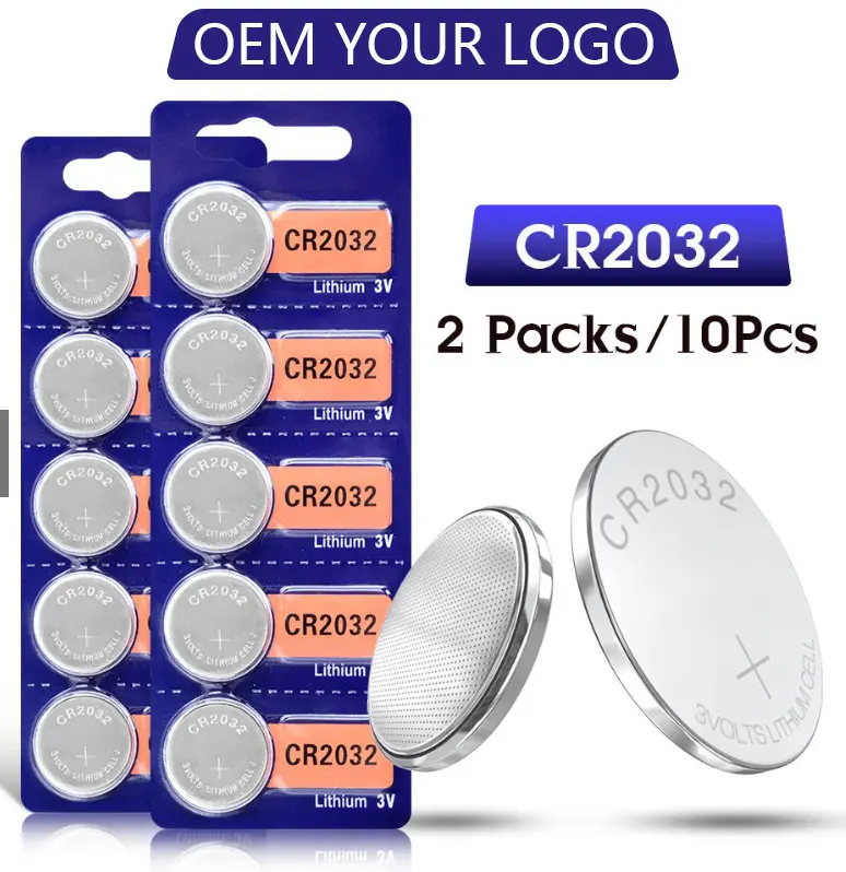 CR2032 Coin Batteries Lithium 3v High Quality Button Battery Cr2025 Primary Batteries