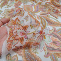 Le plus récent en stock impression Paisley Design Chic fleurs matériel naturel soie Georgette tissu GGT pour femmes vêtements vêtement châle