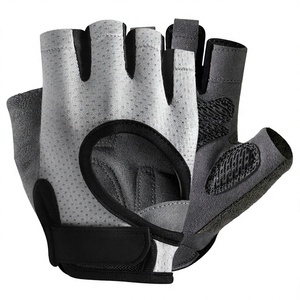 Guantes Deportivos Transpirables de Gamuza, Medios Dedos, Antideslizantes, con Correa Ajustable para Gimnasio y Ciclismo - Product Image 1