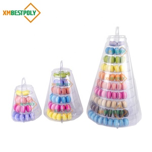 Bán buôn 4 6 10 tầng tháp <span class=keywords><strong>Macaron</strong></span> đứng kệ trưng bày bằng nhựa với hộp đựng rõ ràng cho tiệc cưới - Product Image 2