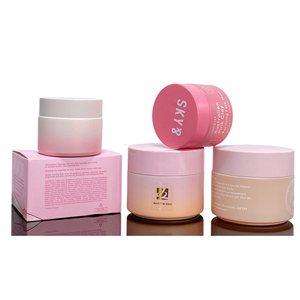 Wholesale 5ml-50ml Round Wide Mouth Frosted <b>Glass</b> Cosmetic Empty Cream Jars Plastic Cap for Face Cream <b>Packaging</b> Custom Logo - Product Image 2