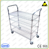 Leenol Acier au carbone SMD SMT ESD PCB Étagère à bobine 5 niveaux Fil de chrome Étagères de stockage Rack Chariot Chariot