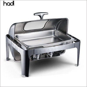 Recipiente para Calentar Alimentos de 9 Litros con Tapa Enrollable, de Acero Inoxidable de Alta Calidad, para Restaurantes y Hoteles, con Ventana de Vidrio - Product Image 2
