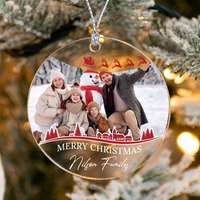 Dropshipping Pet Souvenir Acrylique Cristal Personnalisé Pendentif de Noël Chien Chat Portrait Personnalisé Figure Ornements pour les Amoureux
