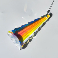 Pendentif Prisme Facetté AB Crystal Suncatcher 45mm 76mm 120mm Coupe Hexagonale Pièces d'Éclairage Lustre Décoration de Fenêtre Noël