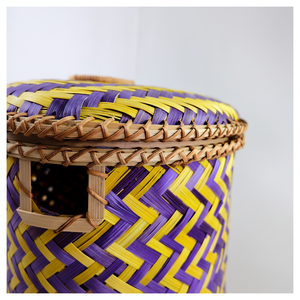 Paniers naturels de haute qualité, tissés à la main, poignée ronde, paniers faits à la main en bambou, fabriqués au Vietnam - Product Image 1