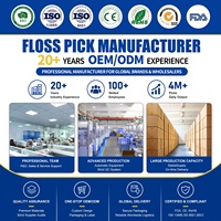 Fabricación de palillos de dientes de plástico de higiene bucal de marca privada personalizados, de colores, con hilo dental y palillo para dientes, en caja.