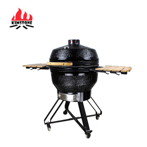 Barbecue fumoir au charbon de bois premium <span class=keywords><strong>26</strong></span> <span class=keywords><strong>pouces</strong></span> avec chariot, étagères latérales, design pliable coréen et grilles en acier inoxydable pour l'extérieur - Product Image 1
