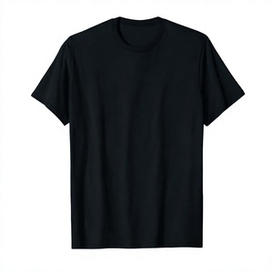 Camiseta Negra para Hombre, Algodón y Fibra de Bambú, Cuello Redondo, Manga Corta, Corte Holgado, Jersey, Diseño Personalizado - Product Image 3