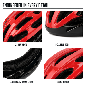Casque de vélo pour adulte, en PC et EPS, 27 aérations, léger, réglable de 57 à 62 cm, pour VTT et vélo de route, casque de sécurité - Product Image 4