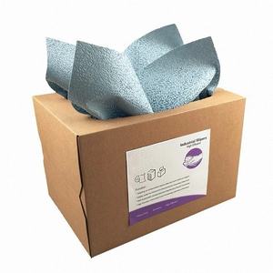 1 प्लाई 70 जीएसएम ब्लू सफेद लिंट मुक्त तेल अवशोषक पीपी पिघला विलायक प्रतिरोधी कम लागत वाली औद्योगिक वाइप्स रोल विपिंग रैग्स - Product Image 1