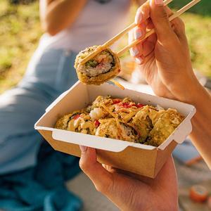 Tùy chỉnh thực phẩm takeout Giao hàng bao bì Hàn Quốc dùng một lần lấy đi Croissant ăn trưa Kraft Giấy hộp bánh sandwich với cửa sổ - Product Image 2