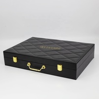 Boîte de porte-documents en cuir PU de Dubaï marron fait à la main avec logo personnalisé Boîtes en bois de parfum pour cadeaux