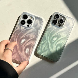 Coque de téléphone antichoc à grand trou, effet holographique, en maille à plumes dégradée haut de gamme, compatible avec iPhone 17 Pro Max - Product Image 2