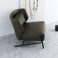 Moderne Paresseux En Cuir Unique Brun Chaise De Loisirs