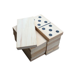 6 pouces Double Six dominos géants en bois 28 pièces ensemble avec sac Jumbo en bois naturel noir chiffres enfants adultes jeux de plein air - Product Image 6