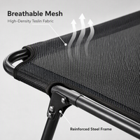 Lit surélevé pour animaux de compagnie avec maille respirante et cadre en acier durable - Lit pliable portable pour chien pour l'intérieur, l'extérieur et les voyages