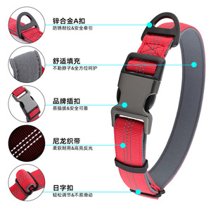 Collier pour chien en matériau de plongée, réglable, anti-étranglement, en maille réfléchissante, pour animaux de compagnie, utilisable en toutes saisons - Product Image 2