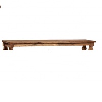 Ensemble de bancs d'extérieur rectangulaires plats en bois massif