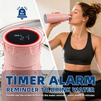 Botol Air Pintar Anti UV Dinding Ganda Stainless Steel 316L dengan Pengingat Minum Air, Termos Terisolasi dengan Pegangan