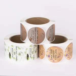 Personalized Customized Rectangle Waterproof Labels Lavender Body Soap Printing Paper Label Stickers