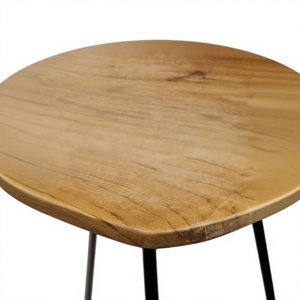 Tabouret de bar en métal avec plateau en bois de manguier, style farmhouse, mobilier commercial durable pour restaurant, bar et cuisine - Product Image 2